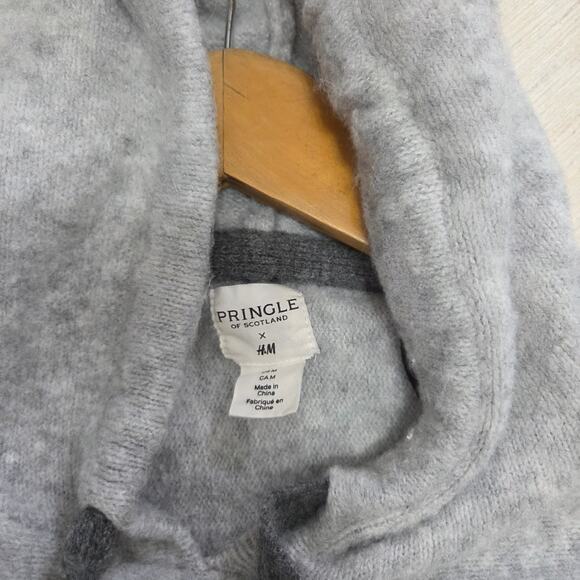 Pringle Of Scotland H&M grey hoodie sweater woman's size Medium - Picture 4 of 7